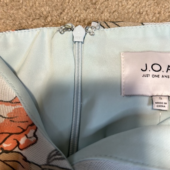J.O.A. Light blue & coral floral midi dress S - Picture 9 of 13